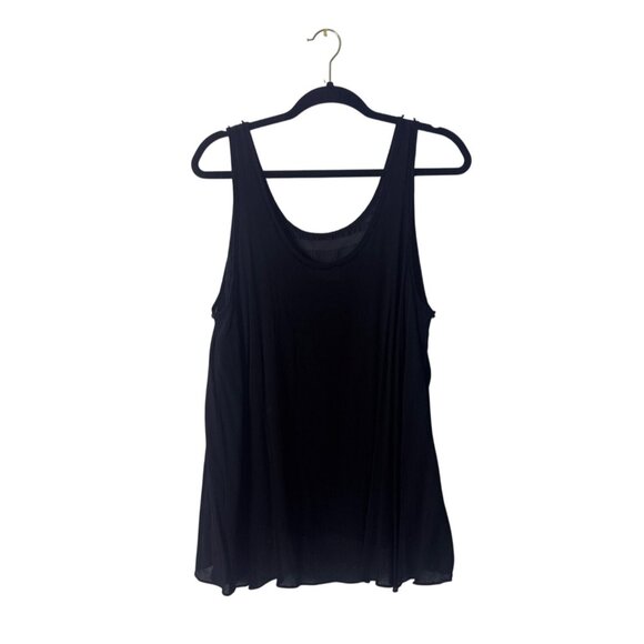 Black Sleeveless Sheer Layered Tank Top By Pure DKNY Womens M - Picture 2 of 5